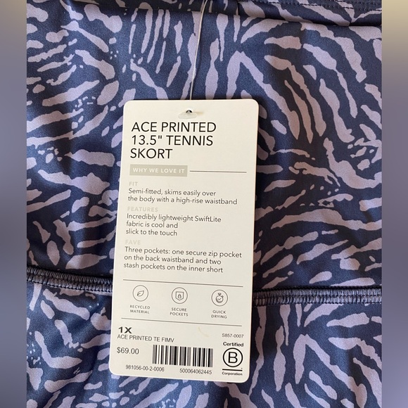 Athleta Tennis Skort NWT 1X - Picture 3 of 4
